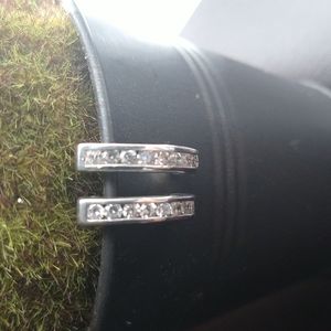 White Rhodium pave earrings